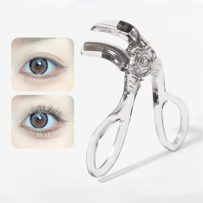 Thumbnail: Dual-Type Eyelash Curler with Comb – Wide & Partial Clip Options, Waterproof, 