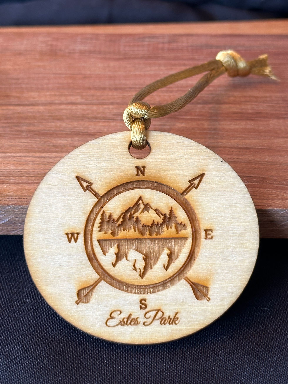 Estes Park Compass Wood Ornament