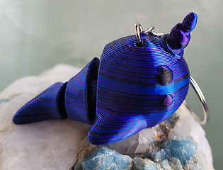 Narwhal w/Black Eyes & Dark Blue/Purple/Pink Stripes Body