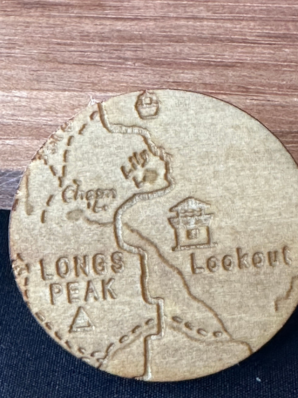 Longs Peak Lookout Map Wood Magnet