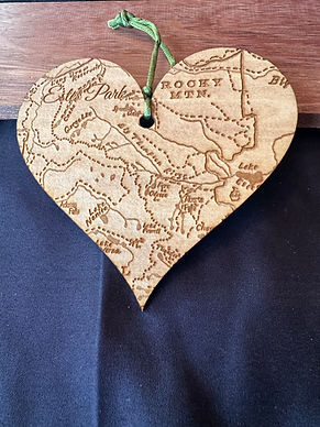 Estes Park Heart Map Ornament