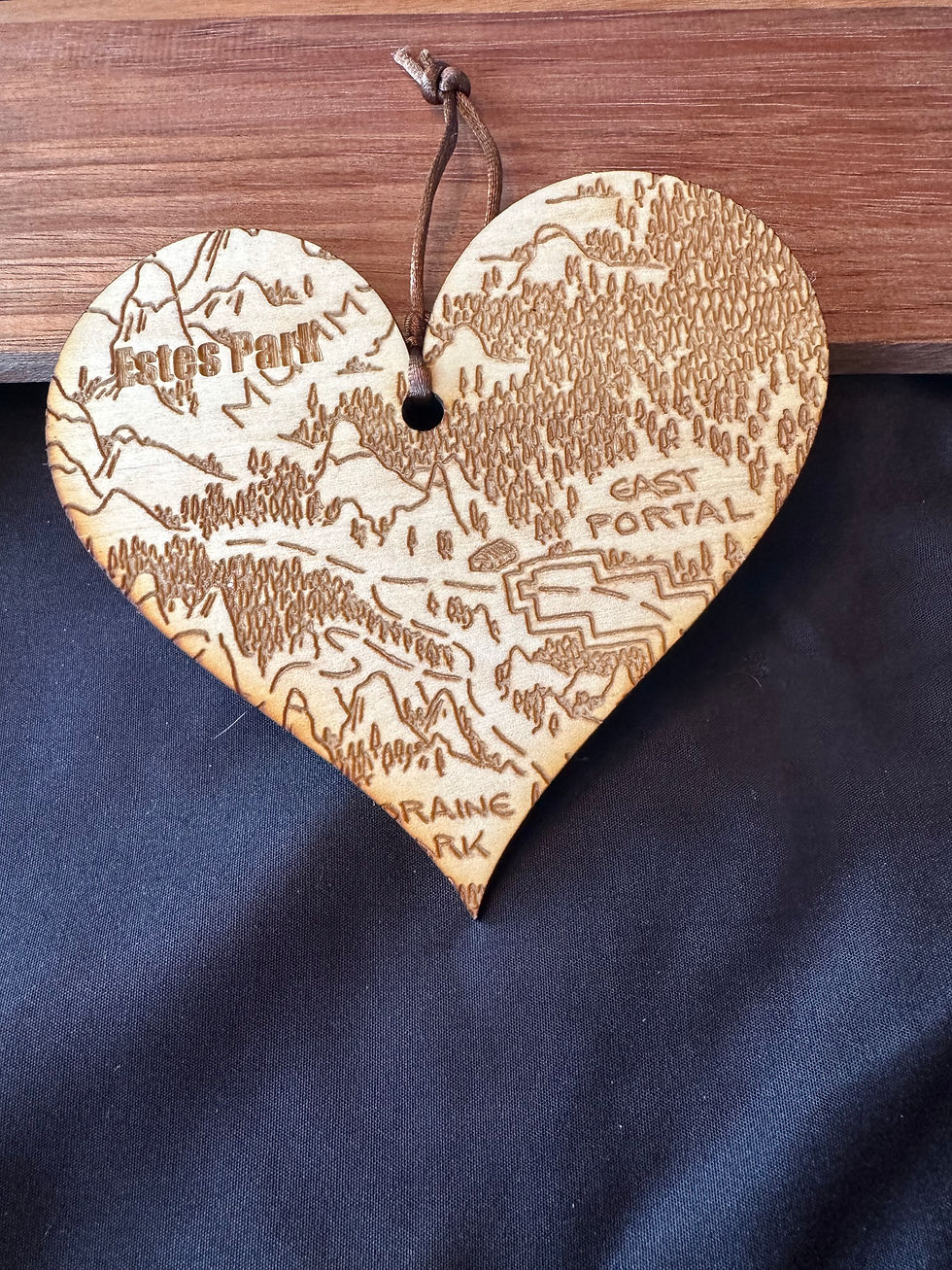 Estes Park Heart Map Brown Ornament