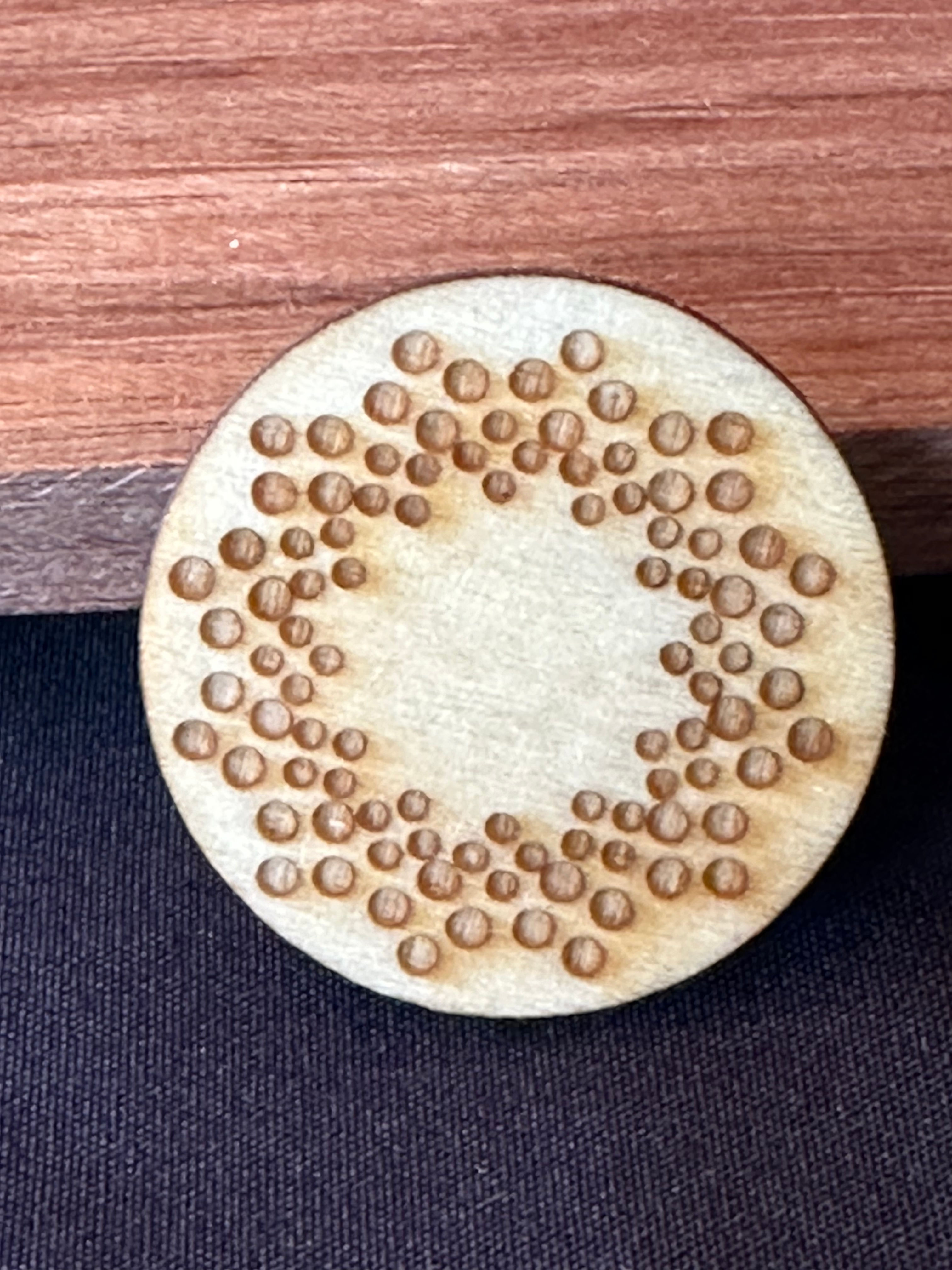 Circle Dots Light Wood Magnet