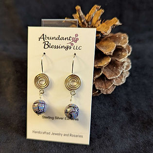 Swirl Beads on Silver Swirled Earwire Earrings