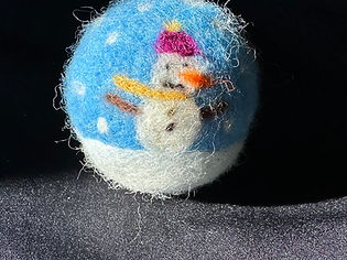 Felted Blue Snowman Ornament