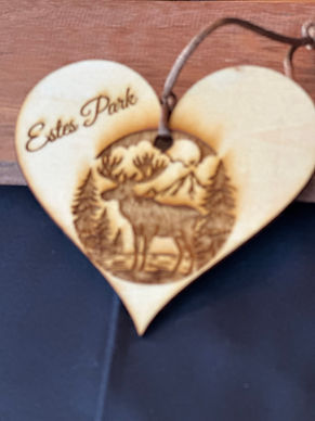 Estes Park Heart Elk Ornament