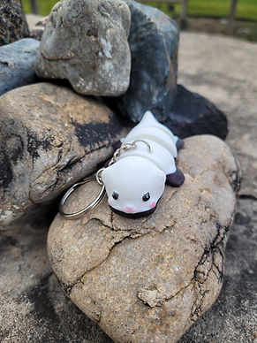 Otter White w/Black Eyes & Dark Purple Sparkle Feet