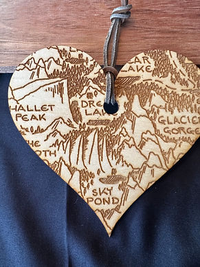 Heart with Map Dream Lake Irnament