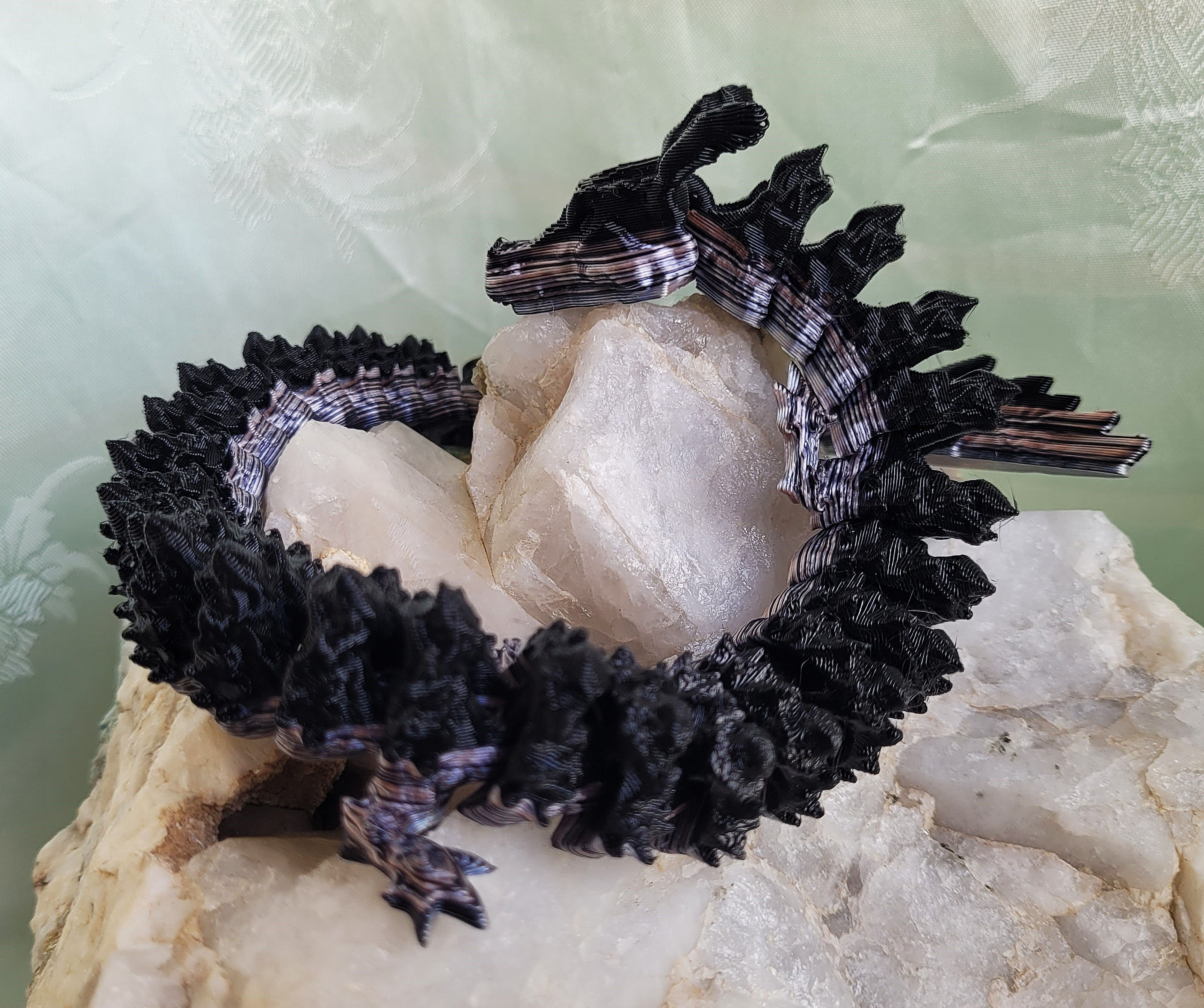 Dragon Dark Pink & Black Stripes on the Bottom & Black on Top