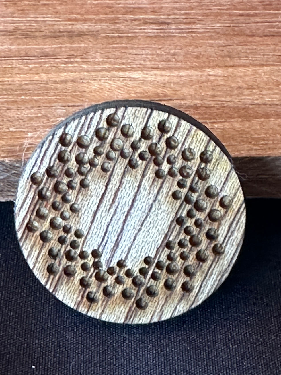 Circle Dots Dark Wood Magnet