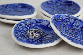 Cobalt Blue Colorado Icons Ring Dish
