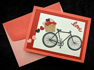 Bicycle & Hearts: Handcrafted Greeting Card