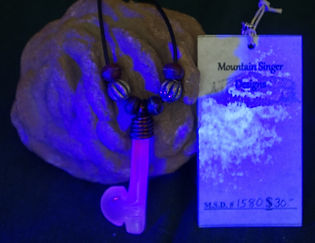 UV Reactive Calcite Pink Mangano Ax Necklace Bone beads
& watermelon beads