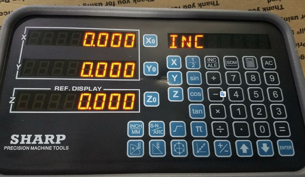 Sharp Model: x3 Digital Readouts Precision Machine Panel