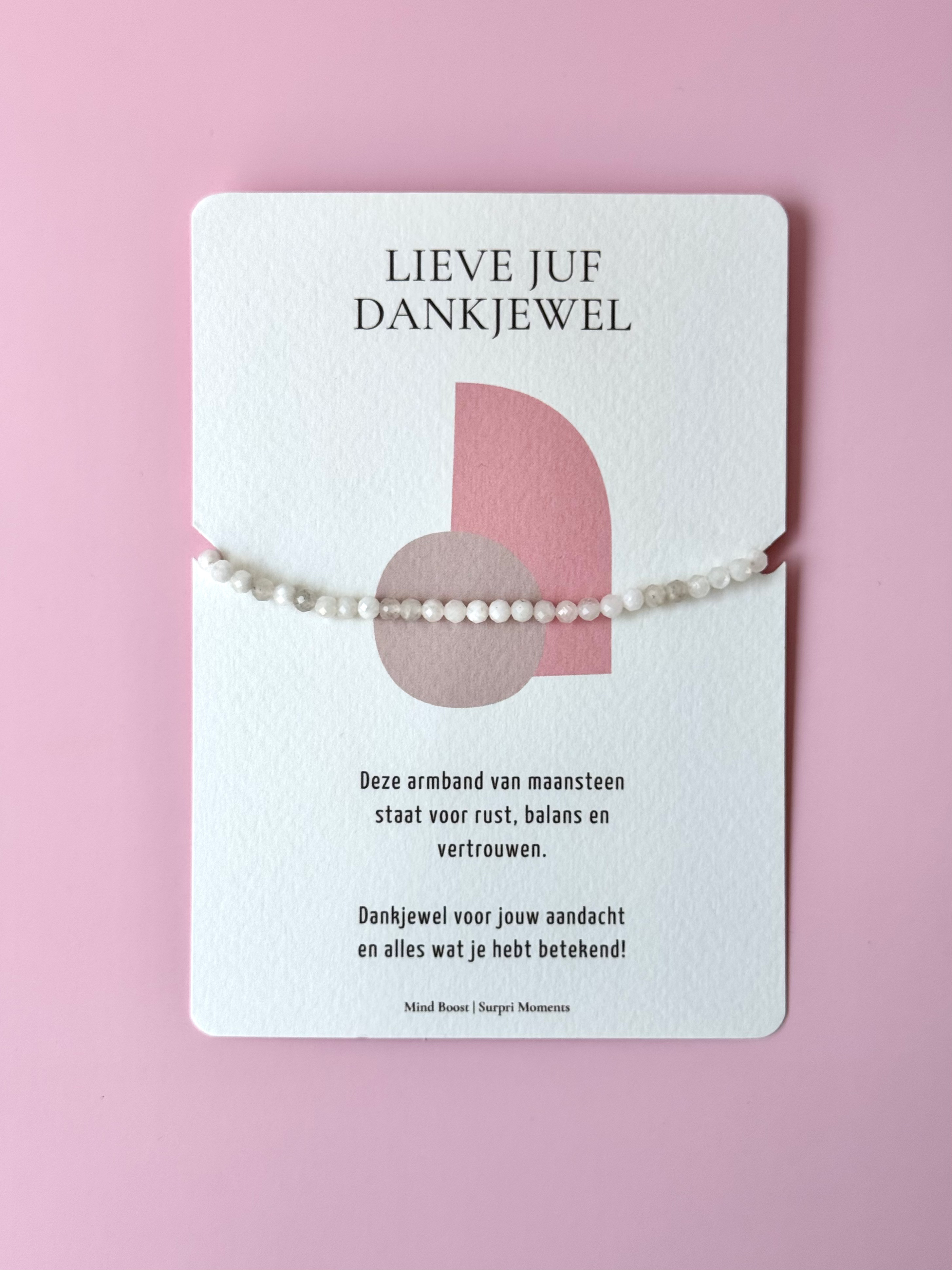 Maansteen armband – juf bedankt