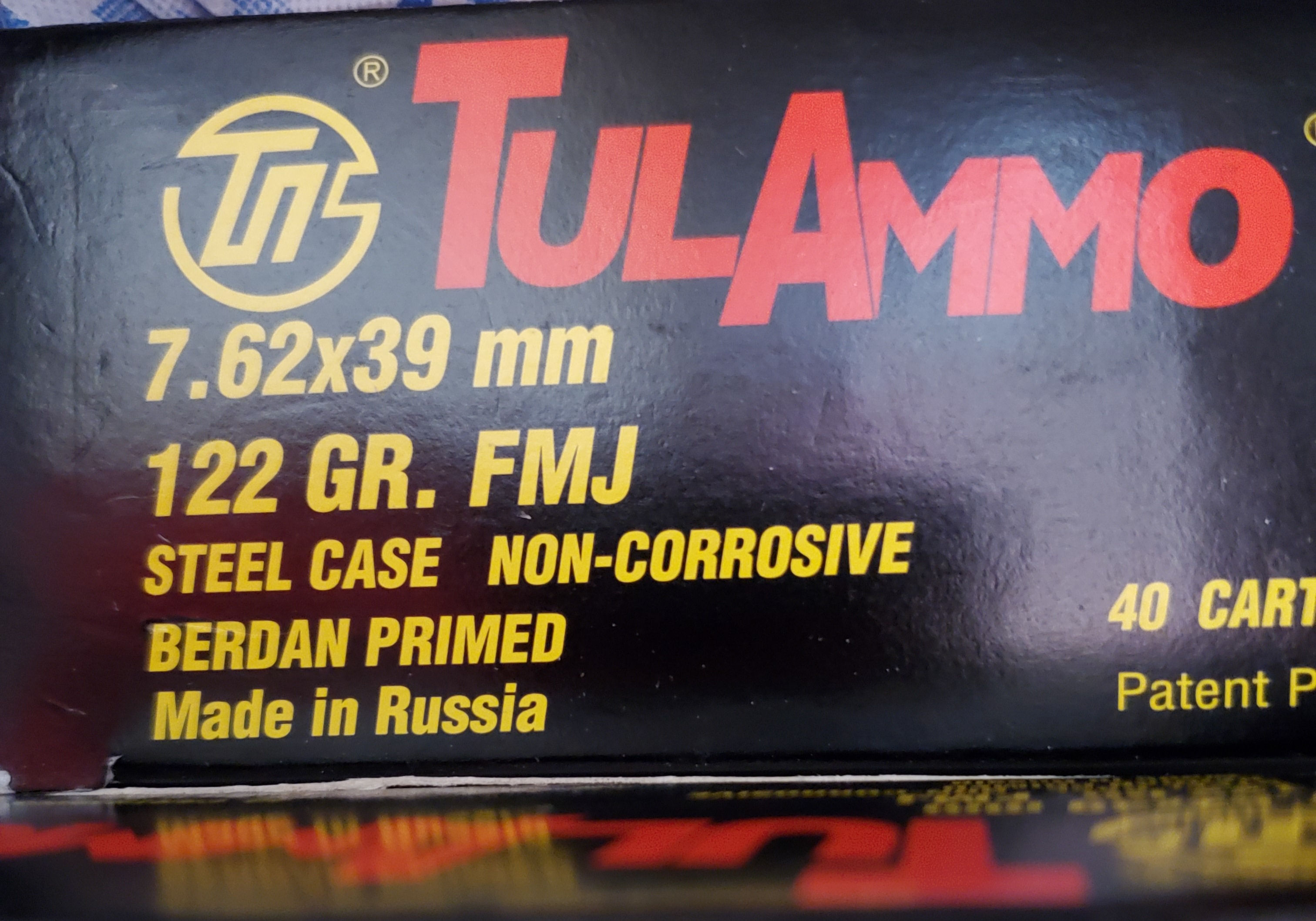 TulAmmo 7.62x39 122gr FMJ