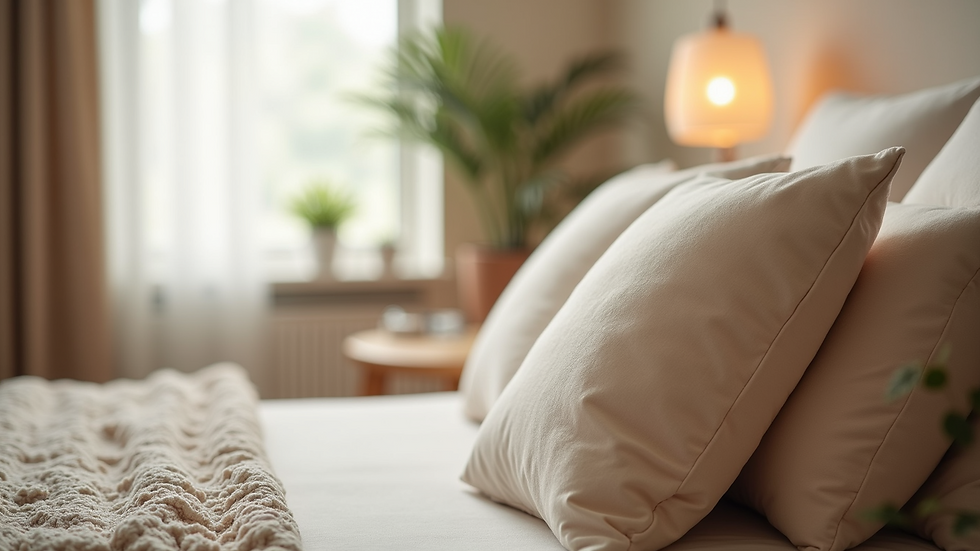 Close-up view of comforting cushions in a therapy room