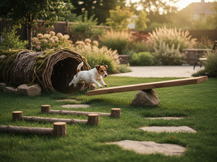 dog in backyard