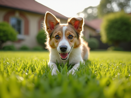 dog in grass