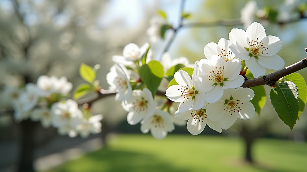 Close-up view of a blooming Bradford Pear tree