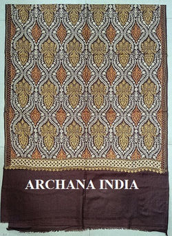 FINE WOOLEN EMBROIDERED SEMI CASHMERE SH