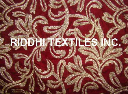GOLDEN ZARI EMBROIDERY FABRIC RIDDHI TEXTILES INC. DELHI