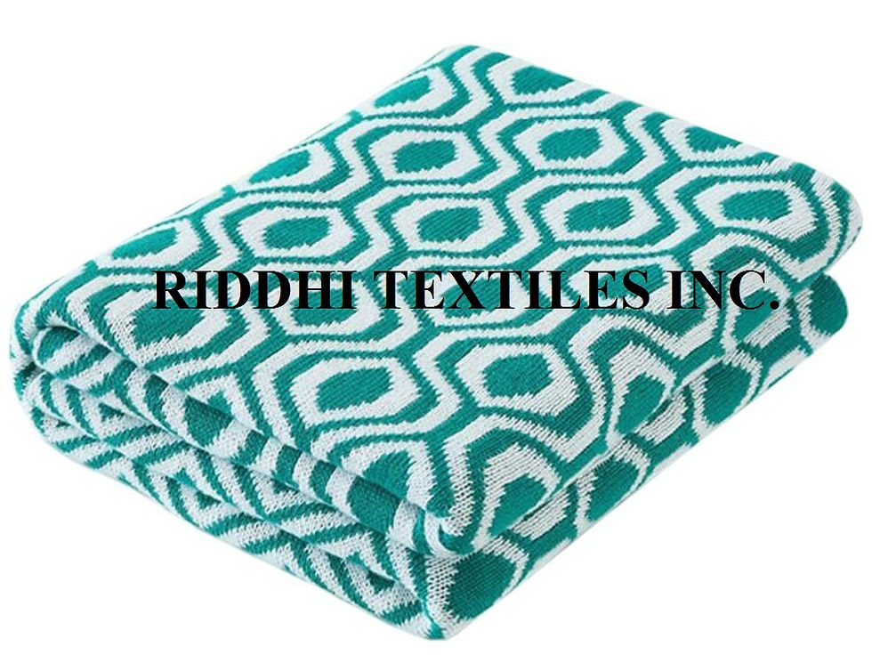 COUCH BED SOFA KNIT THROW RIDDHI TEXTILES INC., DELHI, INDIA