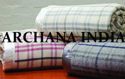 CHECK PLAID AUSTRALIAN WOOL BLANKETS ARCHANA INDIA