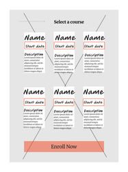 Selecciona un curso Hi-Fi Wireframe