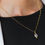 Miniatura: Collar trébol cuarzo rosa gold