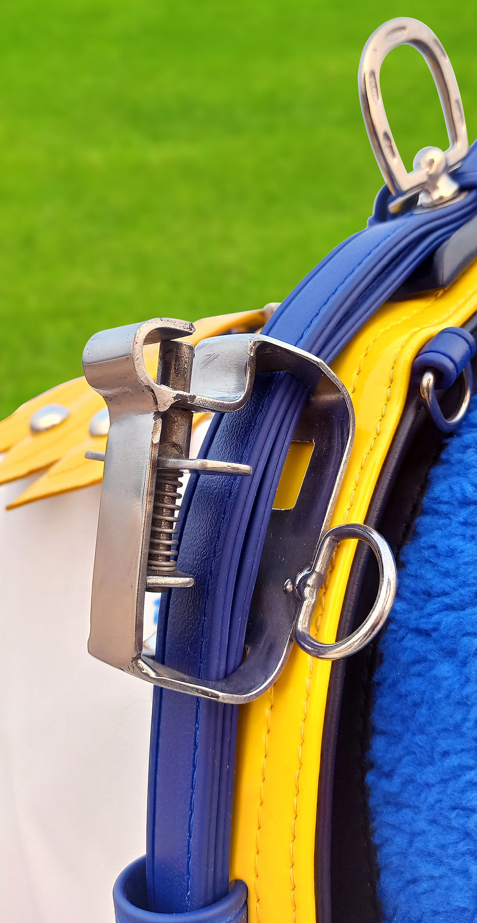 Thumbnail: QUICK HITCH BIOTHANE HORSE DRIVING HARNESS BLUE & YELLOW COLOUR COMBINATION