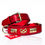 Thumbnail: LEATHER DESIGNER DOG COLLAR, BRASS STUDDED WITH STAFFY KNOT IN 6 COLORS
