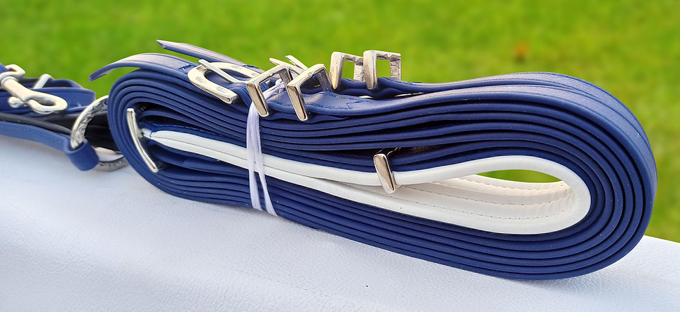 Thumbnail: QUICK HITCH BIOTHANE HORSE DRIVING HARNESS BLUE & YELLOW COLOUR COMBINATION