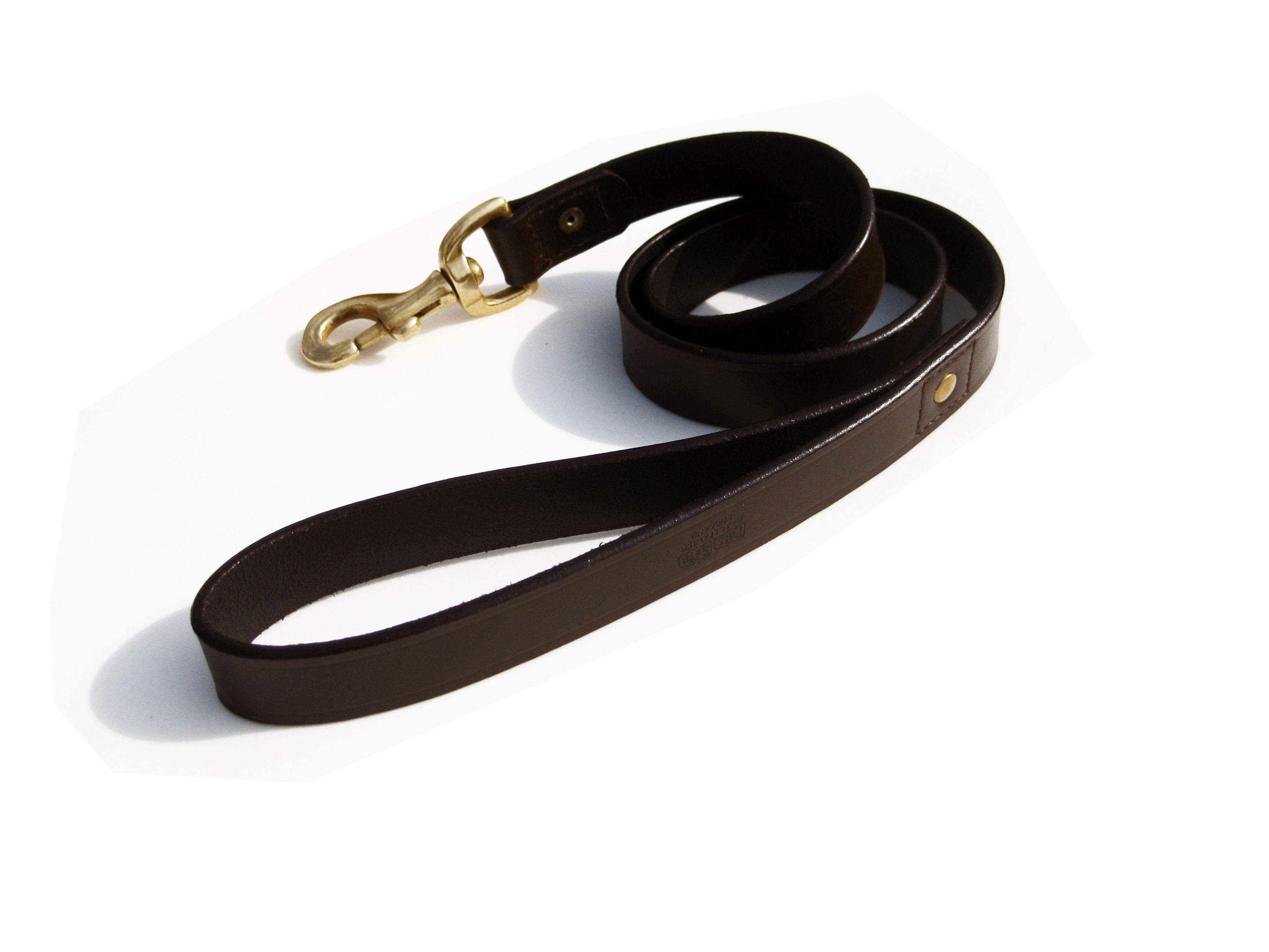 LEATHER DOG LEAD WITH BRASS TRIGGER HOOK
