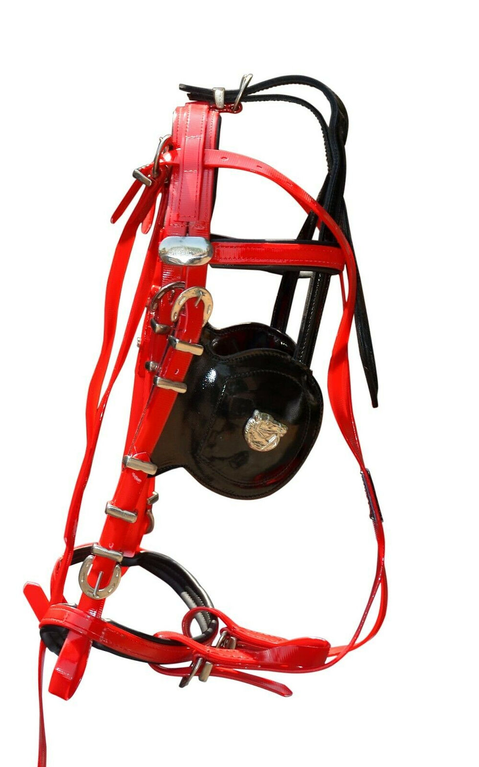 Miniature : QUICK HITCH BIOTHANE HORSE DRIVING HARNESS RED & BLACK COLOUR COMBINATIONCOLOR