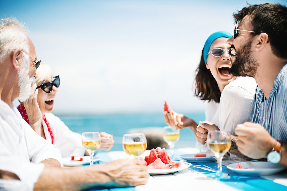 True happiness is found in the little things like dinner with family on the beach