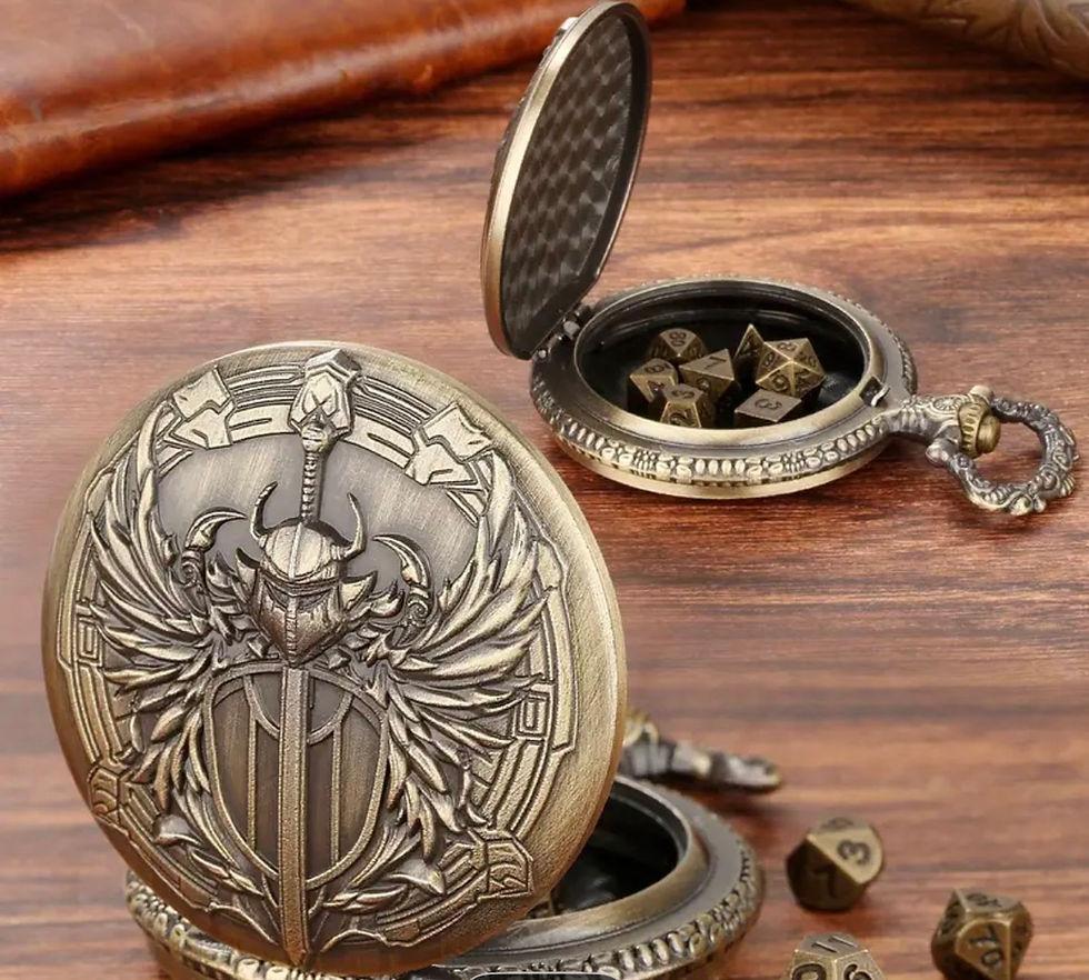 Thumbnail: DnD “Tiny Dice” Pocket Watch Set