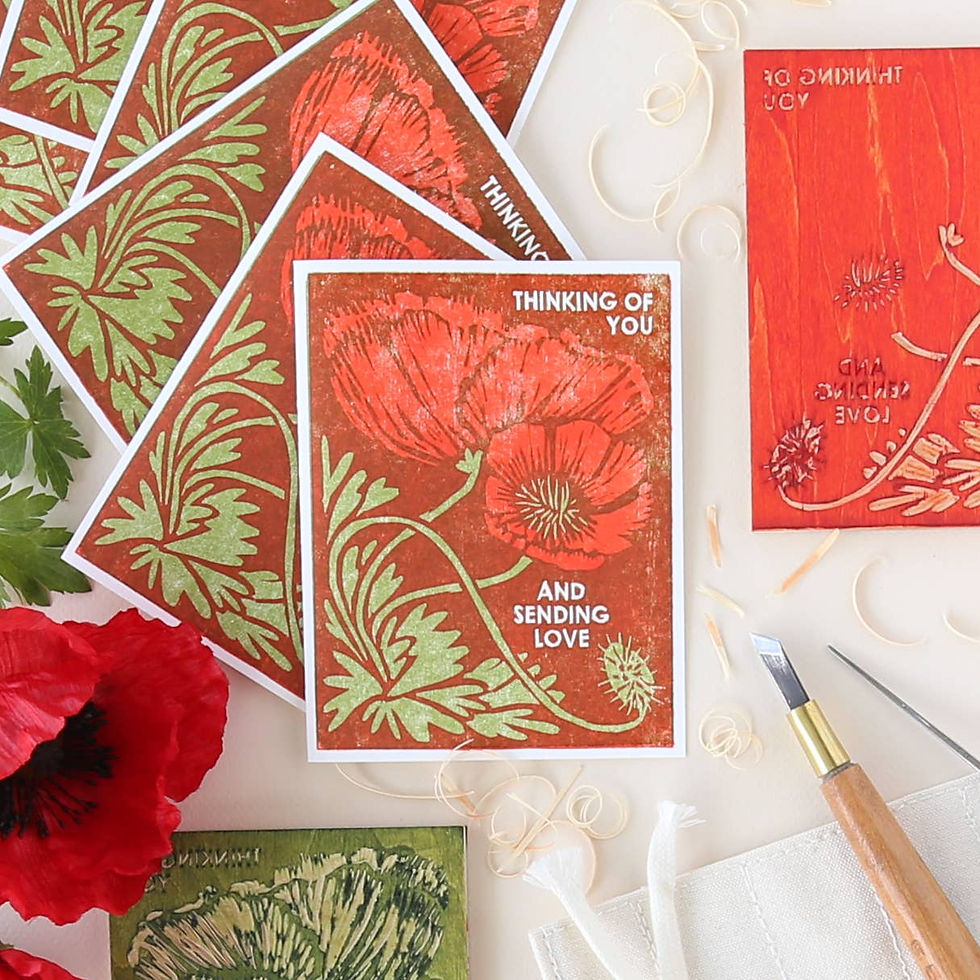 Thumbnail: Heartell Press - Thinking of You (Red Poppies) Friendship Card
