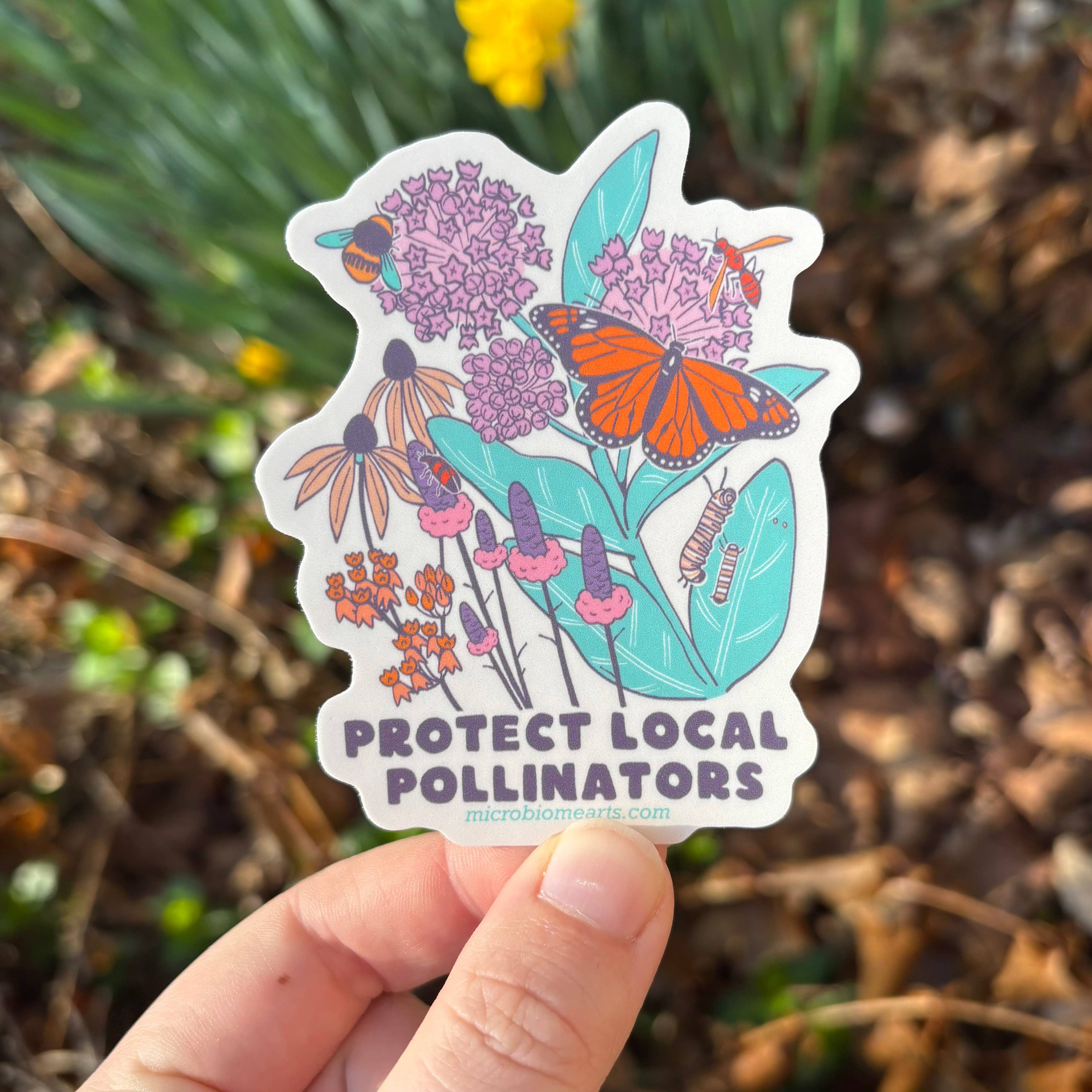 Microbiome Arts - Protect Local Pollinators 3” Sticker