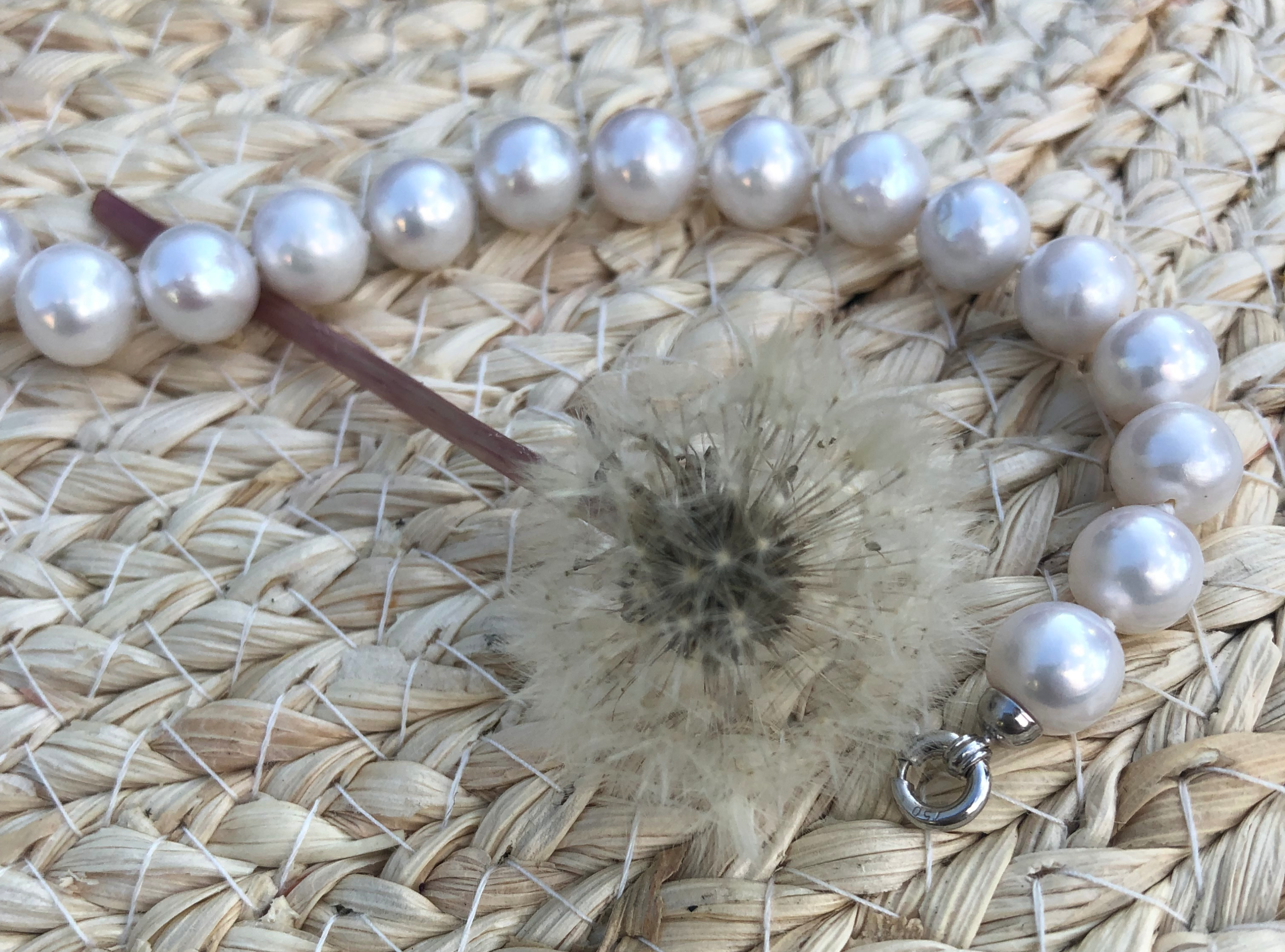collier perles blanches