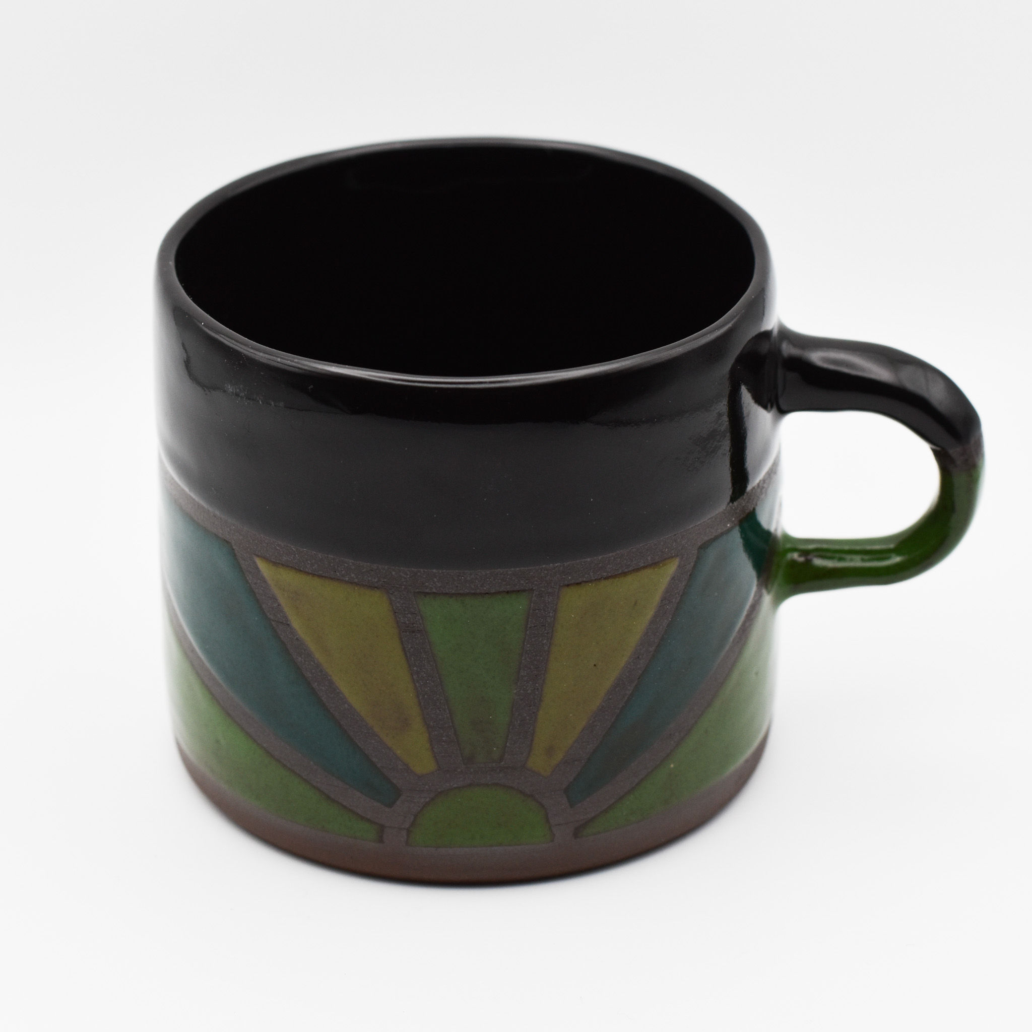 small mug with sun design - green
