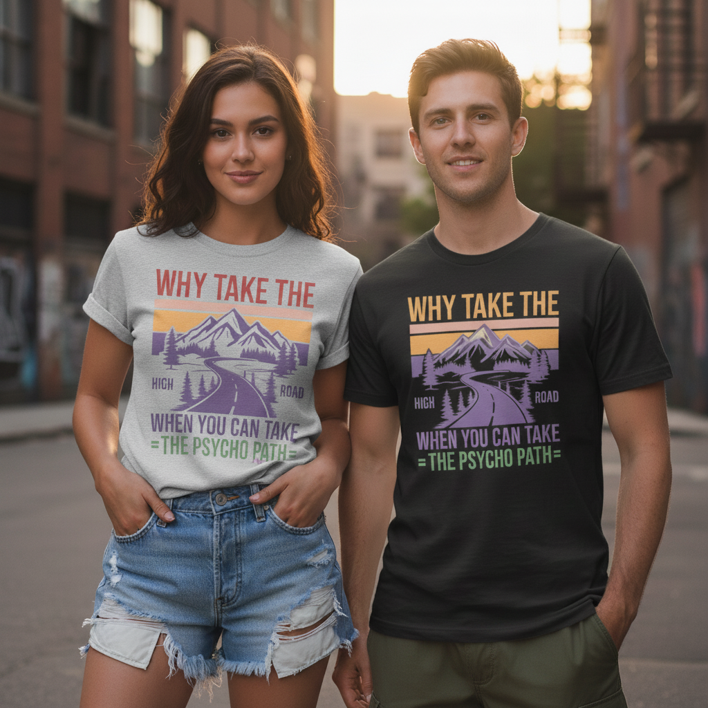 Why take the high road, when you can take the Psycho-path Vintage style graohic