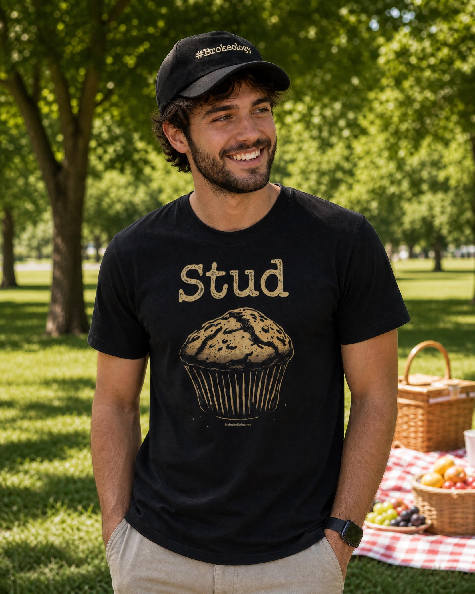Stud Muffin Pure Cotton T-Shirt Funny Mens tee.