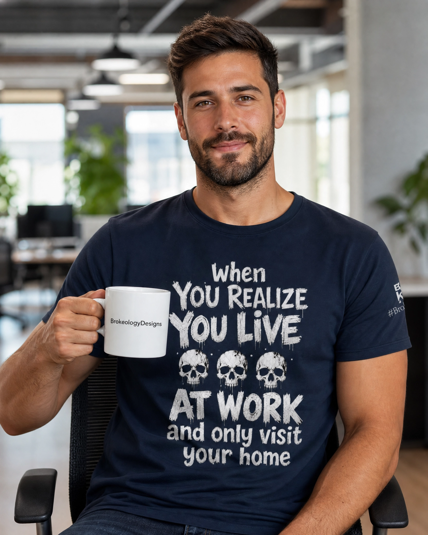 When you realize you live at work, and only visit home- Pure Cotton Unisex T-Shi