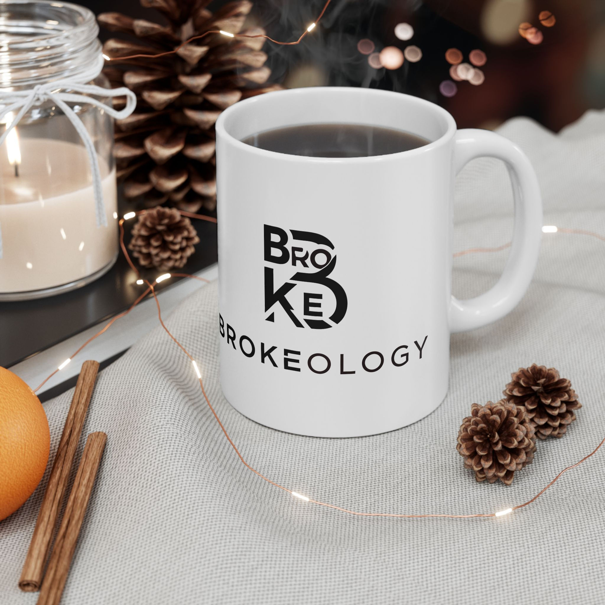 Ceramic Mug - "Brokeology" Logo Coffee Cup (11oz & 15oz)