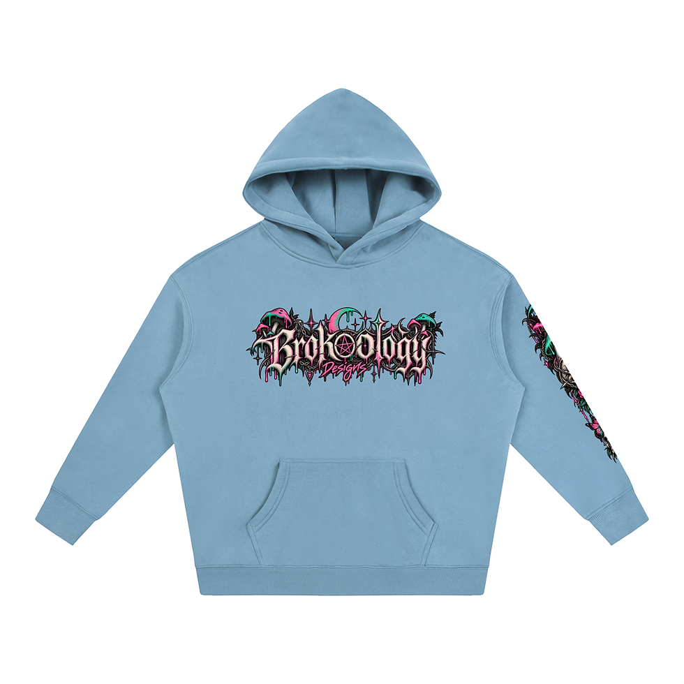 Thumbnail: Brokeology Apperal Odd bunny Pastel graphic Oversize Fleeced Hoodie