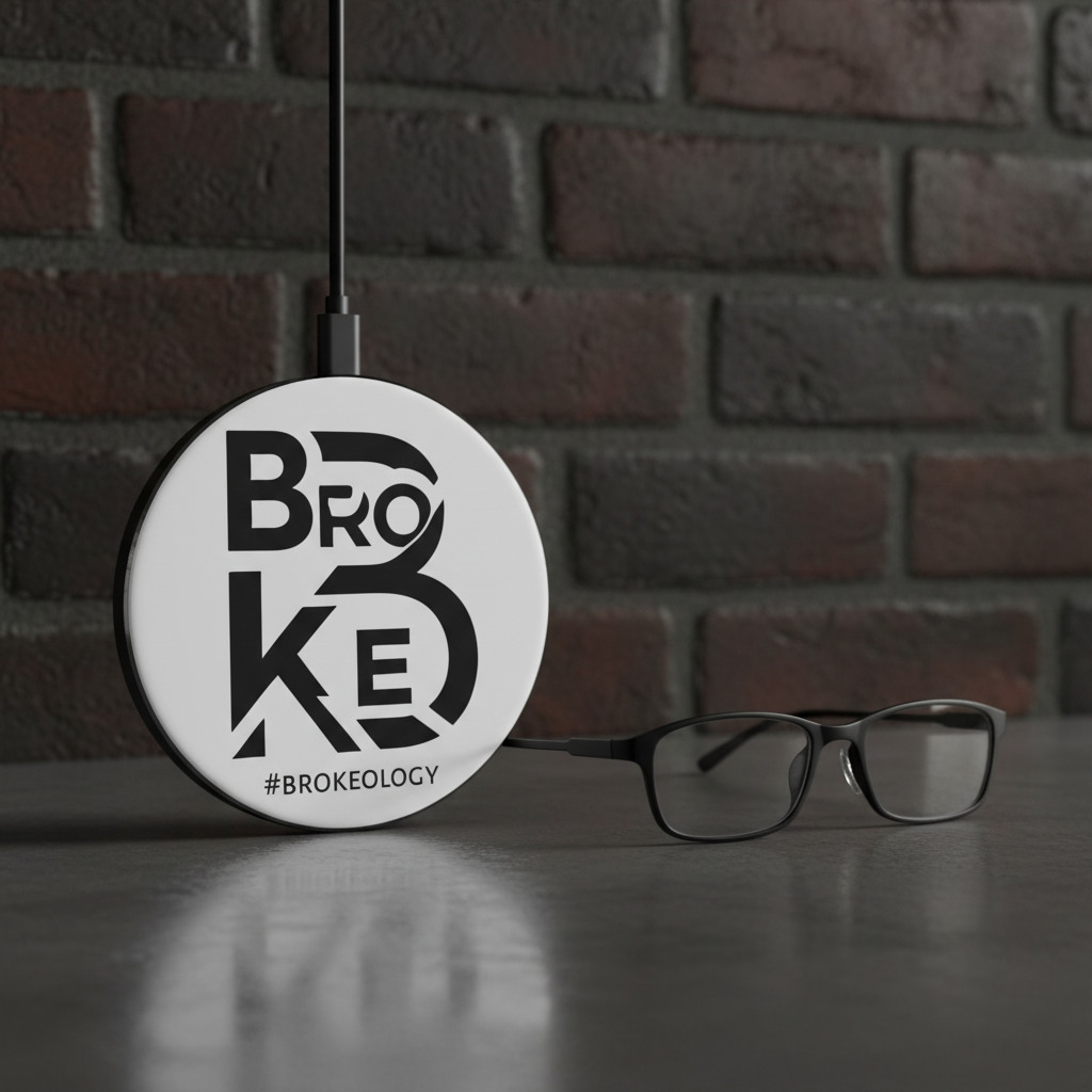 Wireless Charger — #brokeology logo Qi Fast Charging Pad (#BROKEOLOGY)