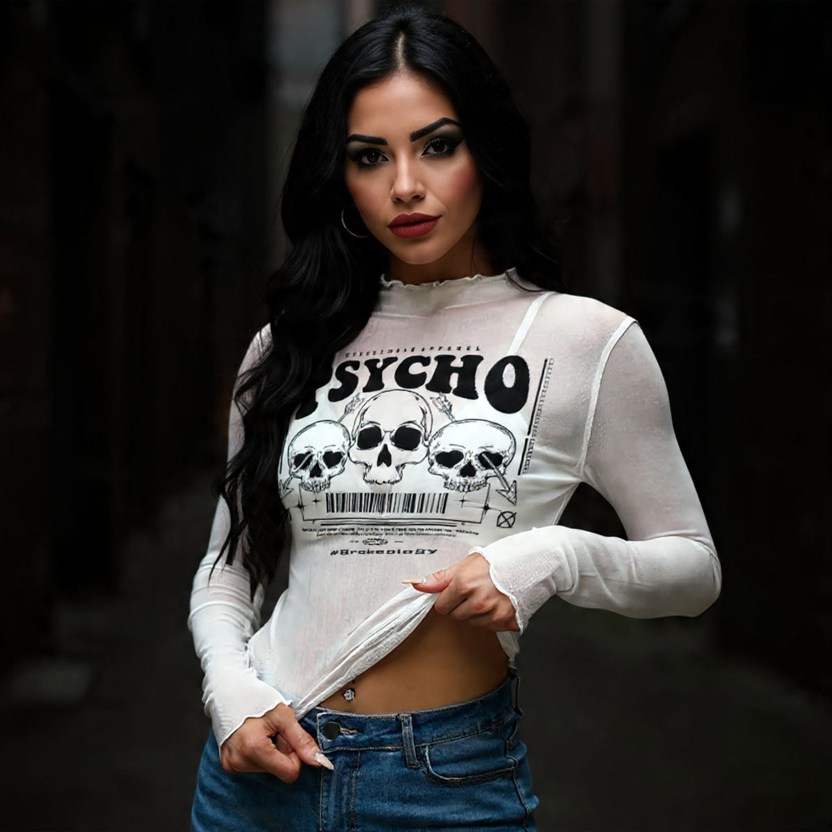 Psychopath Graphic Women's Mesh T-shirt