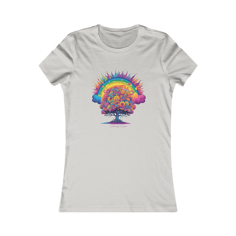 Thumbnail: Women's Tee — Colorful Rainbow Tree and sun Graphic Shirt