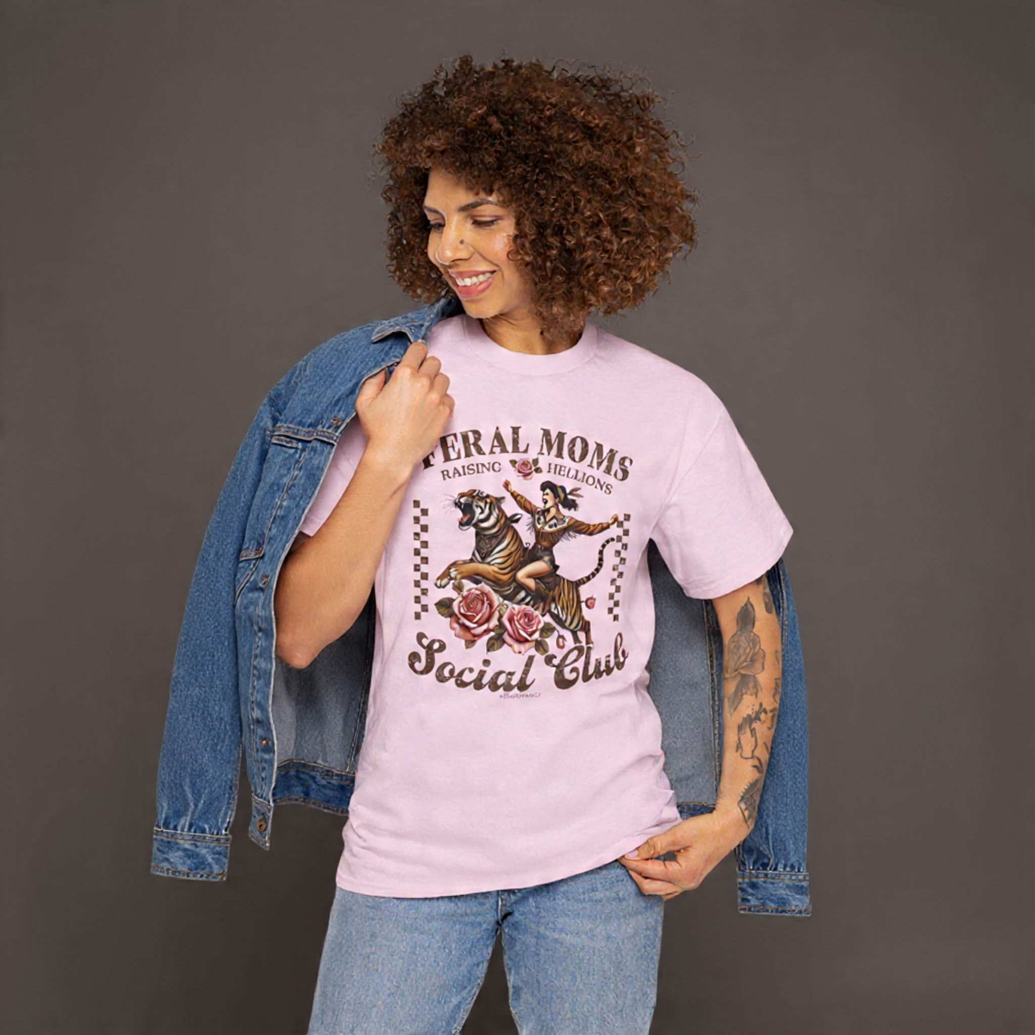 Feral Moms Social Club Tee — "Feral Mom Raising Hellions" Graphic Mom Gift